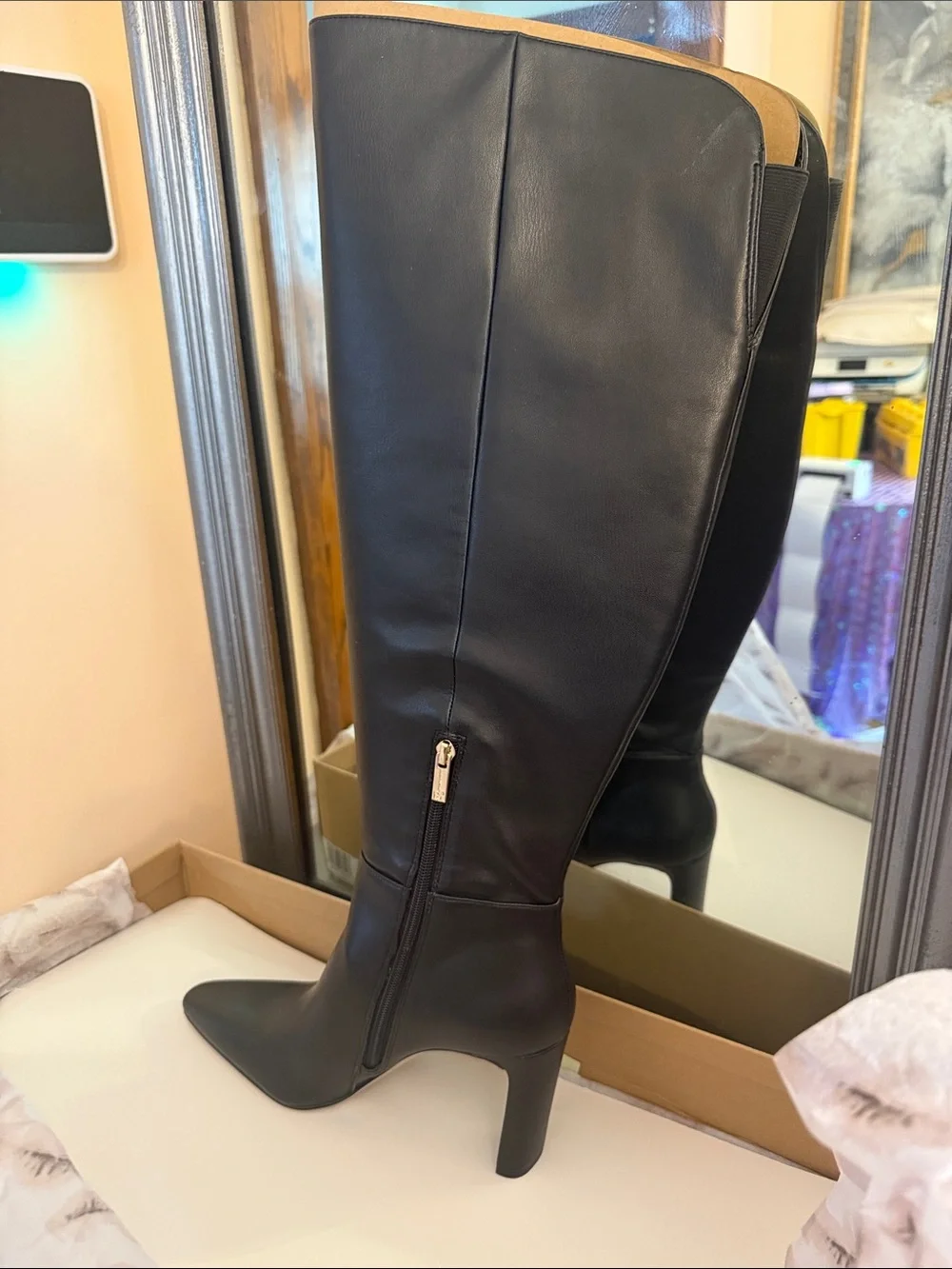 Jessica Simpson 9 Wide Calf Sussta Black Over the Knee Block Heel Boots